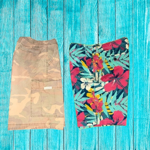 Multicolor Tropical Shorts Size 36 & Nautica Shorts Size 34 - Picture 2 of 14